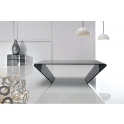 Bent Grey Glass Coffee Table