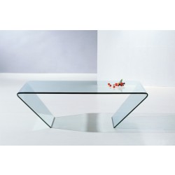 Bent Clear Glass Coffee Table