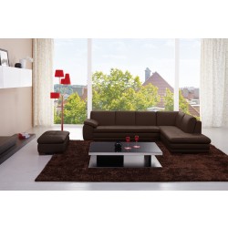 XL Classic Tufted Right Hand Facing Leather Sectional