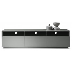Grey Lacquer Closed TV Stand