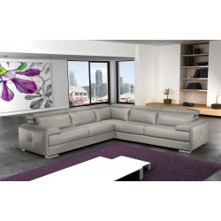 Grey Corner Leather Sectional