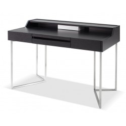 Dark Wood And Steel Classic Desk