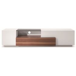 Light Walnut And White Lacquer Modular TV Stand