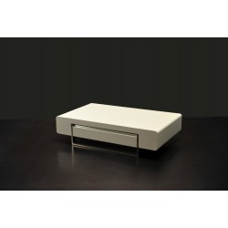 Glossy White Coffee Table with Drawer