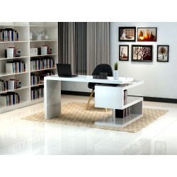 White Modern L Shaped Desk