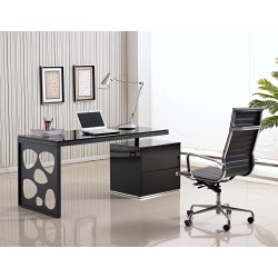 Cutouts Edgy Black Desk