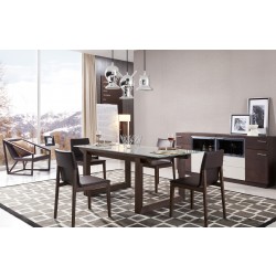 Oak And Glass Extendable Table