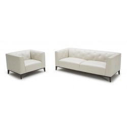 Crisp Tufted Leather Sofa
