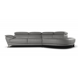 XL Rounded Leather Right Hand Facing Sectional