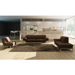 Modern Chrome And Leather Sofa