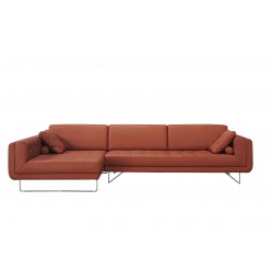 XL Warm Leather Modern Left Hand Facing  Sectional