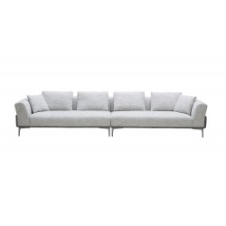 XL Crisp White Fabric Sofa