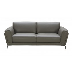 Retro Modern Grey Leather Sofa