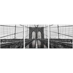 Classic Brooklyn Bridge B&W Wall Print Set