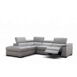 Recliner Pebbled Left Hand Facing Leather Sectional