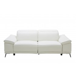 Luxe White Leather Sofa Recliner
