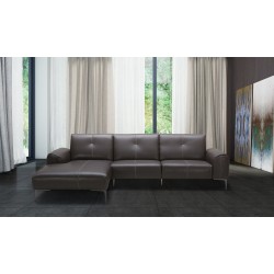 Stitched Leather Left Hand Facing  Sectional