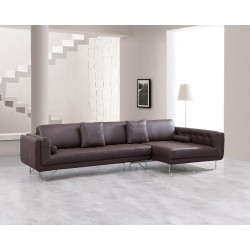 XL Grand Chocolate Right Hand Facing Leather Sectional