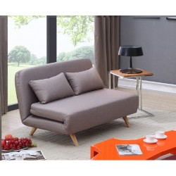 Compact Fabric And Wood Sleeper Sofa