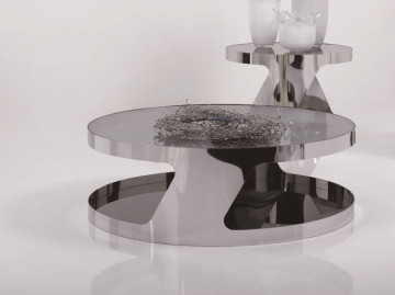 Glass & Chrome Circular Coffee Table