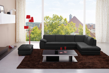 XL Classic Tufted Right Hand Facing Leather Sectional