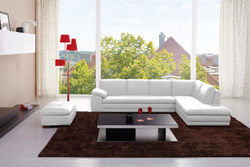 XL Classic Tufted Right Hand Facing Leather Sectional