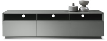 Grey Lacquer Closed TV Stand