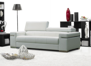 Grand Chrome And Leather Sofa