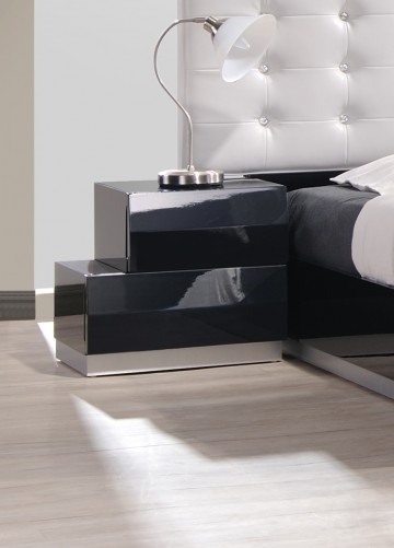 High Line Black Left Nightstand