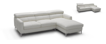 Modern Italian Right Hand Facing Leather Sectional Sofa
