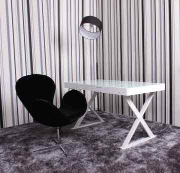 White Sleek Lacquer Desk