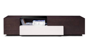 Dark Wood And Grey Lacquer Modular TV Stand