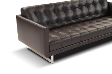Leather And Steel Tufted Sofa