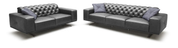 Modern Tufted Leather Sofa