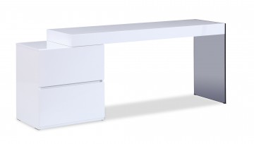 Crisp White Modern Desk