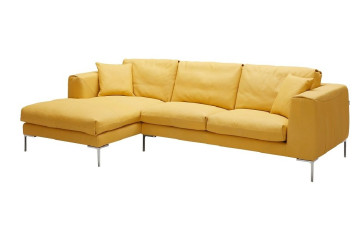 Yellow Nubuck Leather Sectional