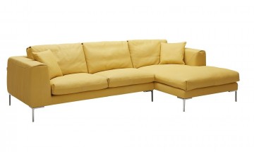 Yellow Nubuck Leather Sectional