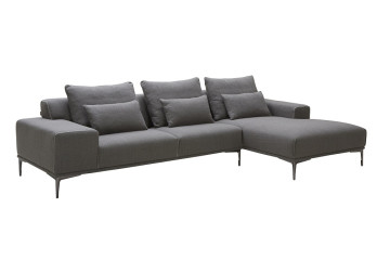 Neutral Grey Right Hand Facing Fabric Sectional