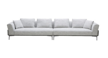XL Crisp White Fabric Sofa