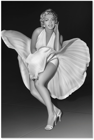 The Dress Feat. Marilyn Monroe B&W Wall Print