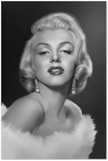 Marilyn Monroe Glamour B&W Wall Print