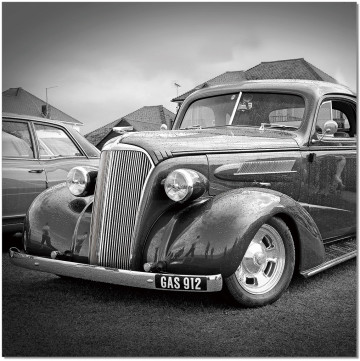 Retro Car B&W Wall Print
