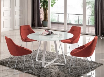 Crisp White Round Table