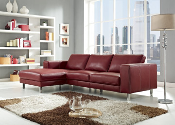 ANIKA - Leather Sectional | Red