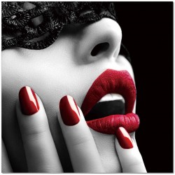 Lady In Red Wall Print