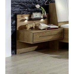 Serena Panel Nightstand with glass shelf