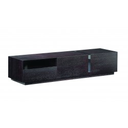 Dark Wood And Black Split TV Stand