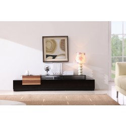 Asymmetrical Open Top Black TV Stand