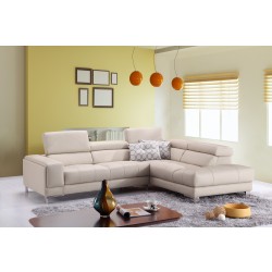 Grand Grey Right Hand Facing Leather Sectional