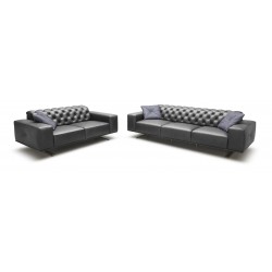 Modern Tufted Leather Sofa